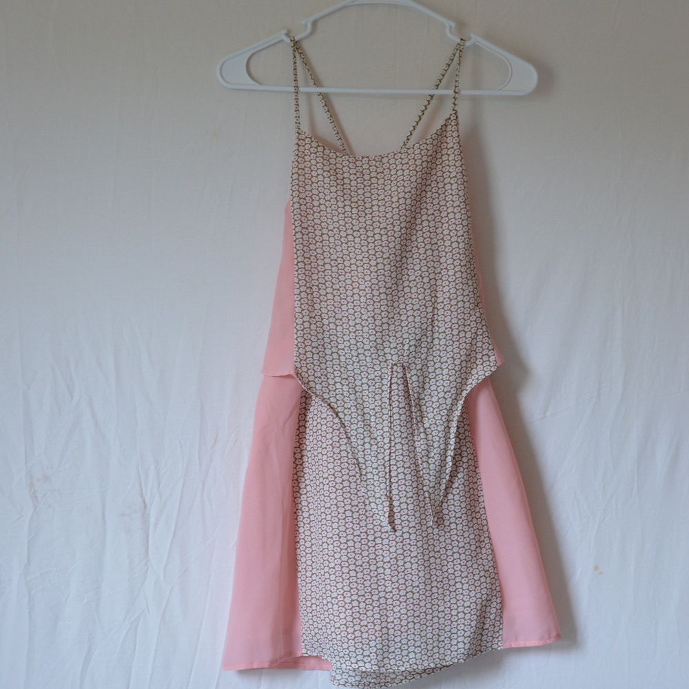 Pink Tie-up dress w/ Cross Back Worn 2x
